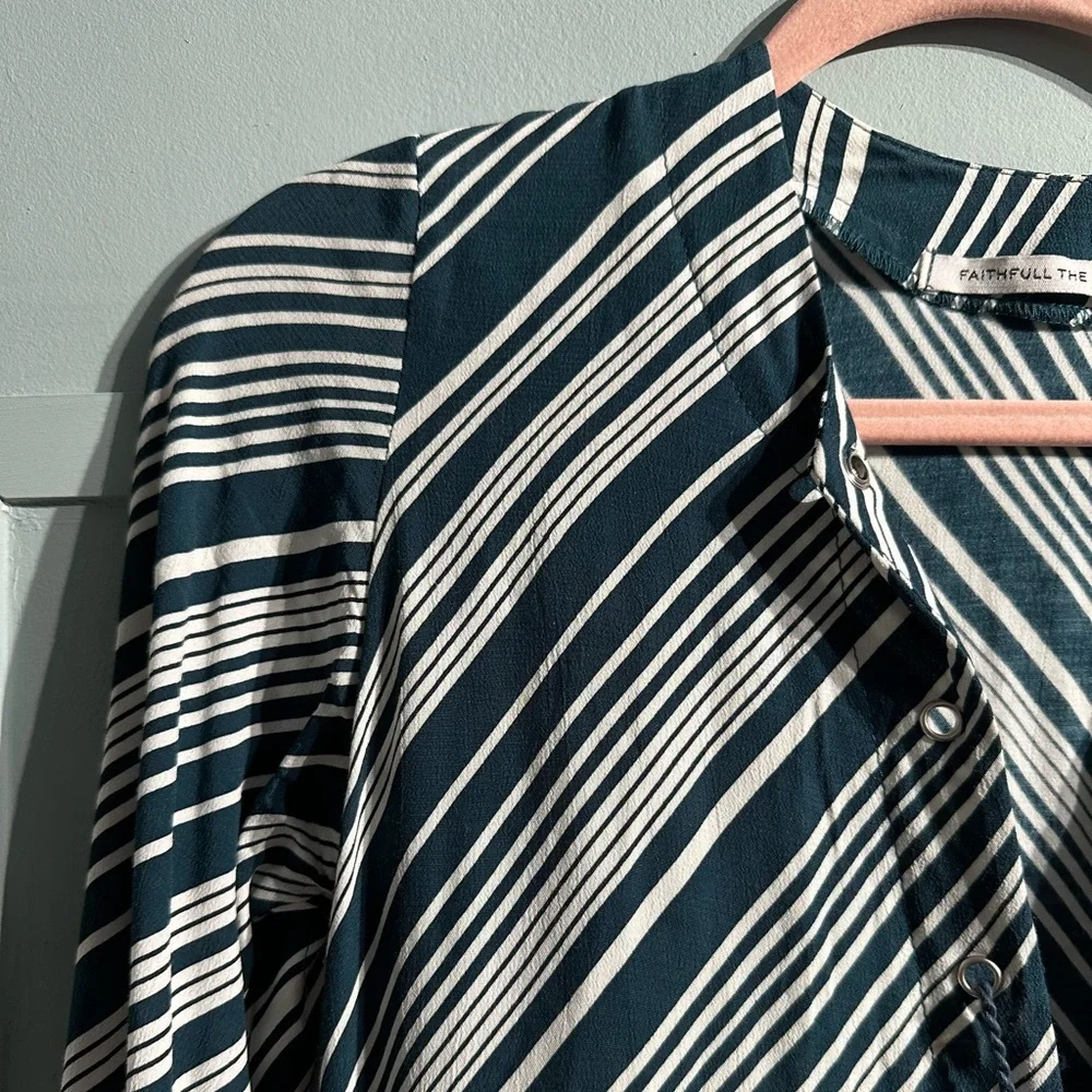 Faithfull The Brand Striped Mini Long Sleeve Tunic Dress Women’s Size XS - Picture 10 of 10